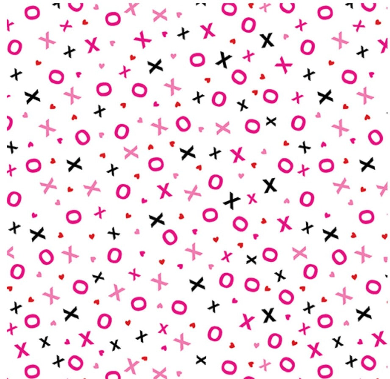Benartex Valentine Hugs & Kisses White 100% Cotton Price per Yard